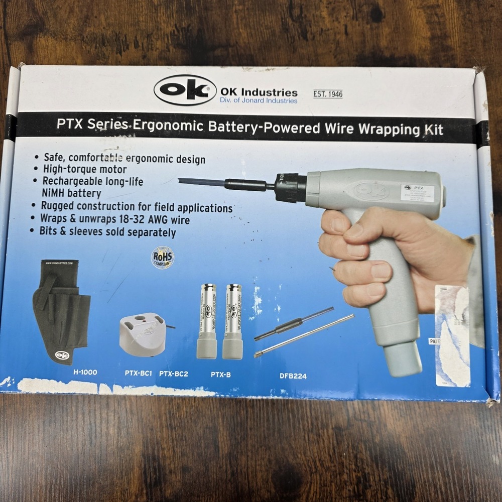OK Industries PTX-KIT1 Battery-Powered Tool Kit (Tool,‎ 2x Batteries, Charger)
